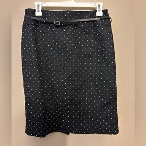 Elegant Black Polka Dot Pencil Skirt